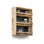 Aberto Design Estantería de Madera de Tres Capas 48x34x8 cm, Diseño Natural para Salón, Dormitorio u Oficina, Calidad Artesanal